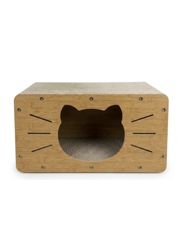 RASCADOR CASA DE MADERA PARA GATOS