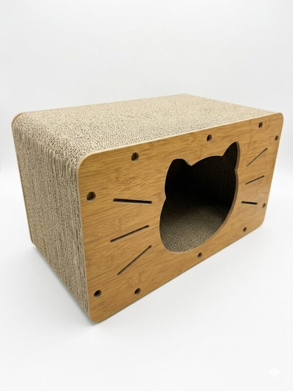 RASCADOR CASA DE MADERA PARA GATOS