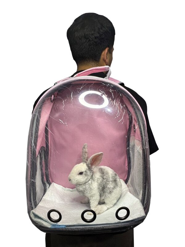 MOCHILA TRANSPORTADORA PARA MASCOTAS COLOR ROSADO